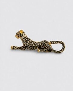 Elegant Leopard Enamel Stone Brooch